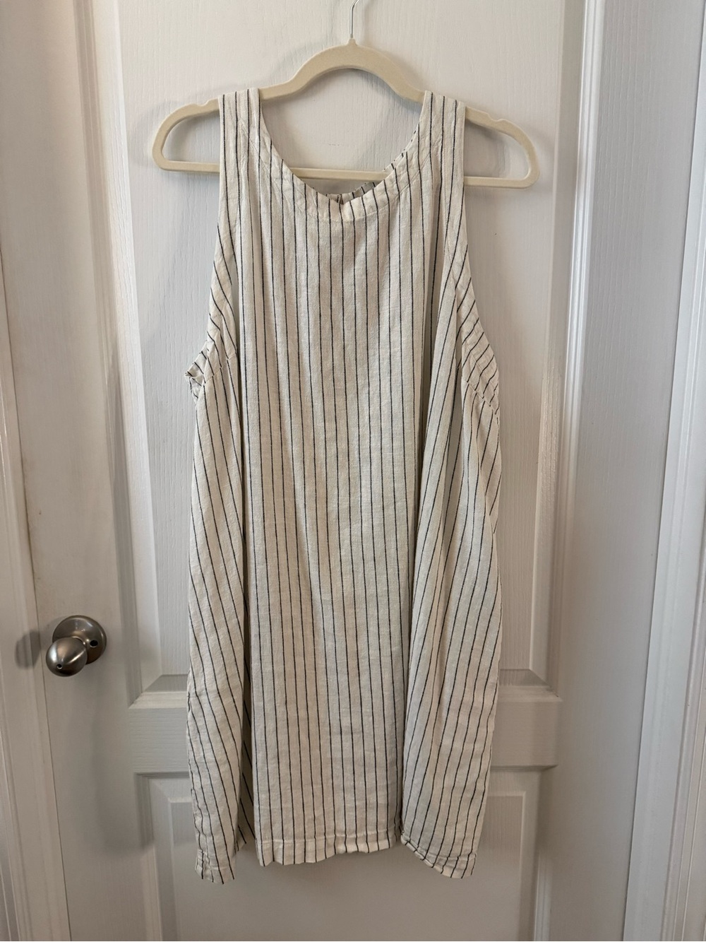 a new day Cream Mini Dress with Black Pinstripes